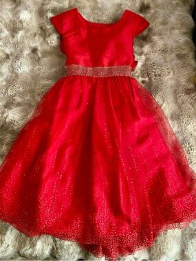 Cherokee Red Sparkle Tulle Holiday Dress